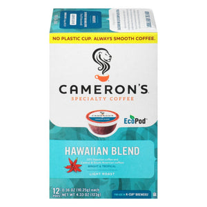 Camerons Coffee - Hawaiian Blend Single Serve Coffee Pods, 4.33 Oz | Pack of 6
