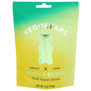Vegobears - Venice Beach Organic Sour Gummy Bears 4OZ ( Pack of 10)