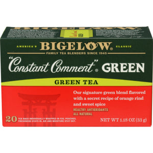 Bigelow - Green Constant Comment Tea, 20 Bags, 1.18 oz | Pack of 6