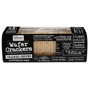 Olina's Bakehouse Cracker Wafer Cracked Pepper 3.5 Oz - Pack Of 12
