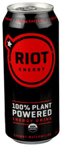 Riot Energy, Cherry Watermelon Plant Based Energy Drink, 16 oz
| Pack of 12