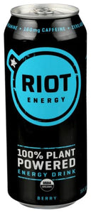 Riot Energy, Berry Plant Based Energy Drink, 16 oz
| Pack of 12