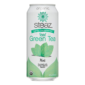 Steaz Organic Lightly Sweetened Iced Green Tea with Mint, 16 oz
| Pack of 12