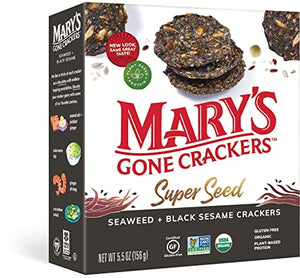 Mary's Gone Crackers - Super Seed Seaweed & Black Sesame Crackers, 5.5oz
| Pack of 6