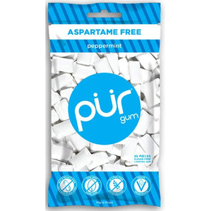 Pur Chewing Gum Sugar-Free Aspartame Peppermint 2.72oz | Pack of 12
