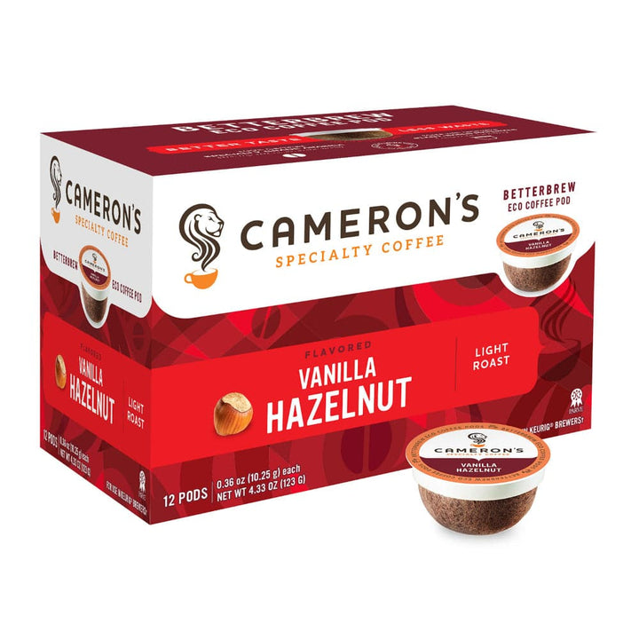 Camerons Coffee - Vanilla Hazelnut Single Serve Coffee Pods, 4.33 Oz | Pack of 6