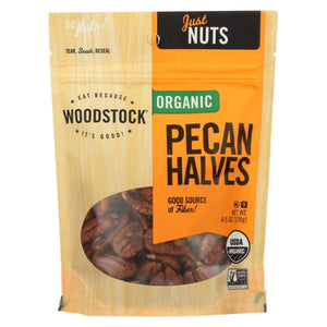 Woodstock - Organic Pecan Halves, 4.5 Oz | Pack of 8
