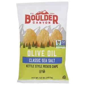 Boulder Canyon - Kettle Cooked Potato Chips Olive Oil, 6.5 Oz | Pack of 12