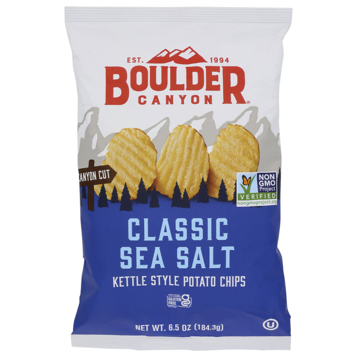 Boulder Canyon - Classic Sea Salt Kettle Chips, 6.5 Oz | Pack of 12