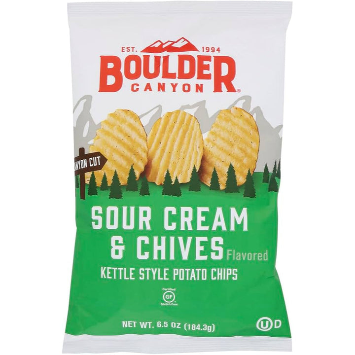 Boulder Canyon - Canyon Cut Chips Sour Cream & Chives, 6.5 Oz | Pack of 12