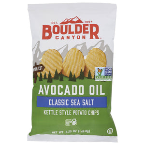 Boulder Canyon - Avocado Oil Classic Sea Salt Potato Chips, 5.25 Oz | Pack of 12
