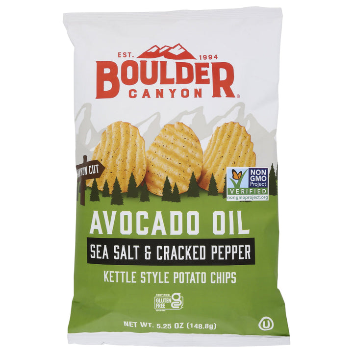 Boulder Canyon - Avocado Oil Sea Salt & Pepper Chips, 5.25 Oz | Pack of 12
