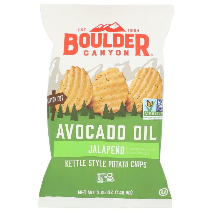 Boulder Canyon - Jalapeño Avocado Oil Kettle Chips, 5.25 Oz | Pack of 12