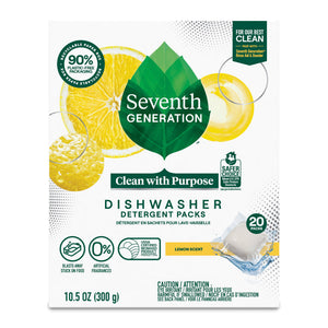 Seventh Generation - Dishwasher Detergent Pods, Lemon Scent, 20Pc (Pack of 6)