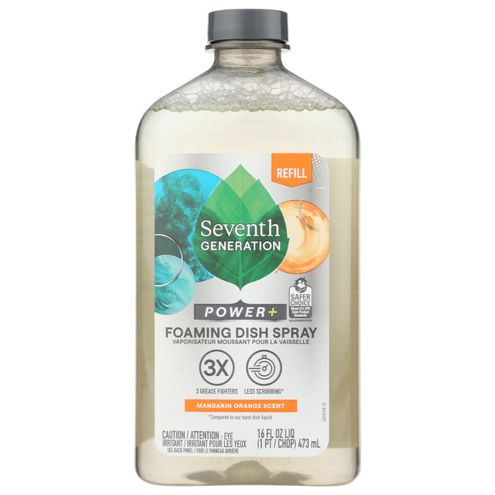 SEVENTH GENERAT - Foaming Dish Spray Refill Mandarin Orange Scent 16FO ( Pack of 6)
