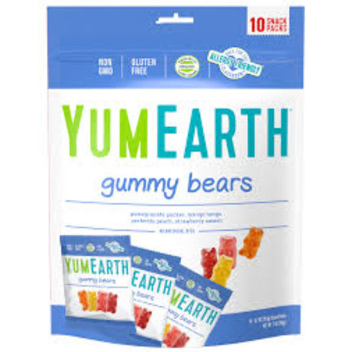 YumEarth - Gummy Bears (10 Snack Packs, Family Size) 7OZ ( Pack of 12)