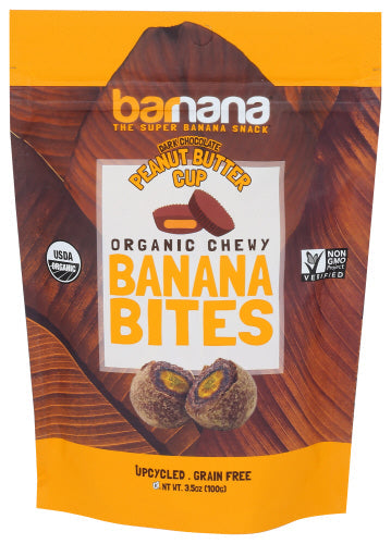 Barnana - Bites Banana Peanut Butter Cup Chocolate Organic, 3.5 Oz | Pack of 12