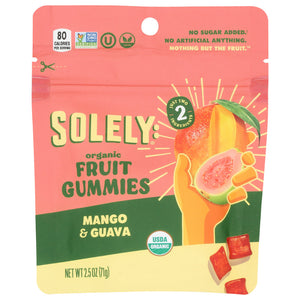 SOLELY - Organic Mango & Guava Fruit Gummies 2.5OZ ( Pack of 12)
