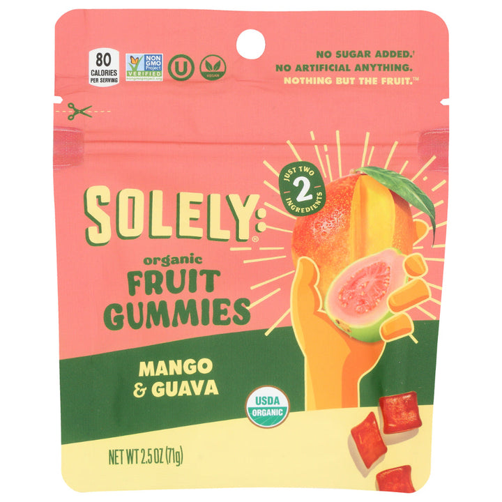SOLELY - Organic Mango & Guava Fruit Gummies 2.5OZ ( Pack of 12)