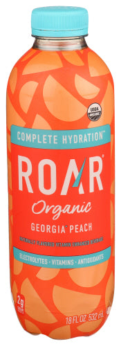 ROAR Beverages - Georgia Peach Organic, 18 Fo - Pack Of 12