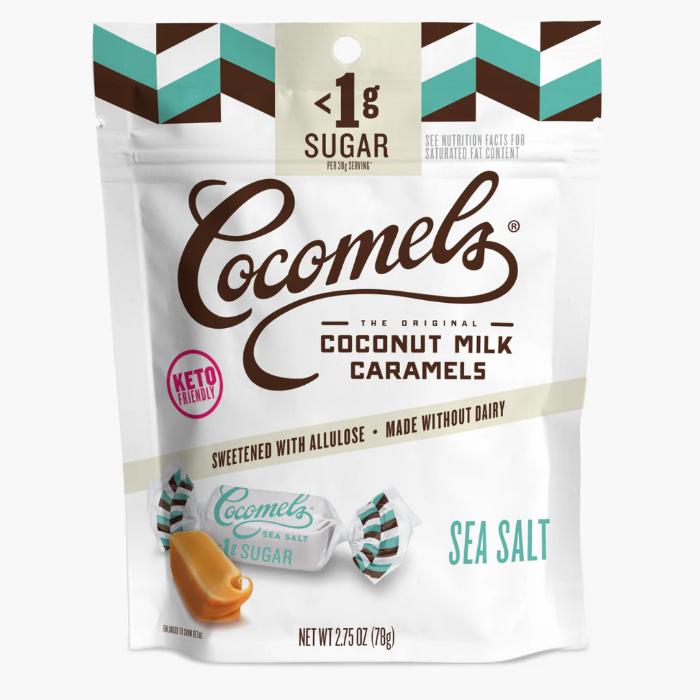 COCOMELS - Caramels Coconut Sea Salt Squares, 1 Oz (Pack of 15)