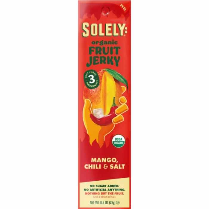 SOLELY - Mango Chili Fruit Jerky 0.8OZ ( Pack of 12)