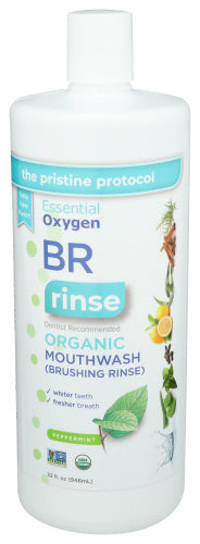 Essential Oxygen - Oral Care Peppermint Organic Brushing Rinse, 16 Floz