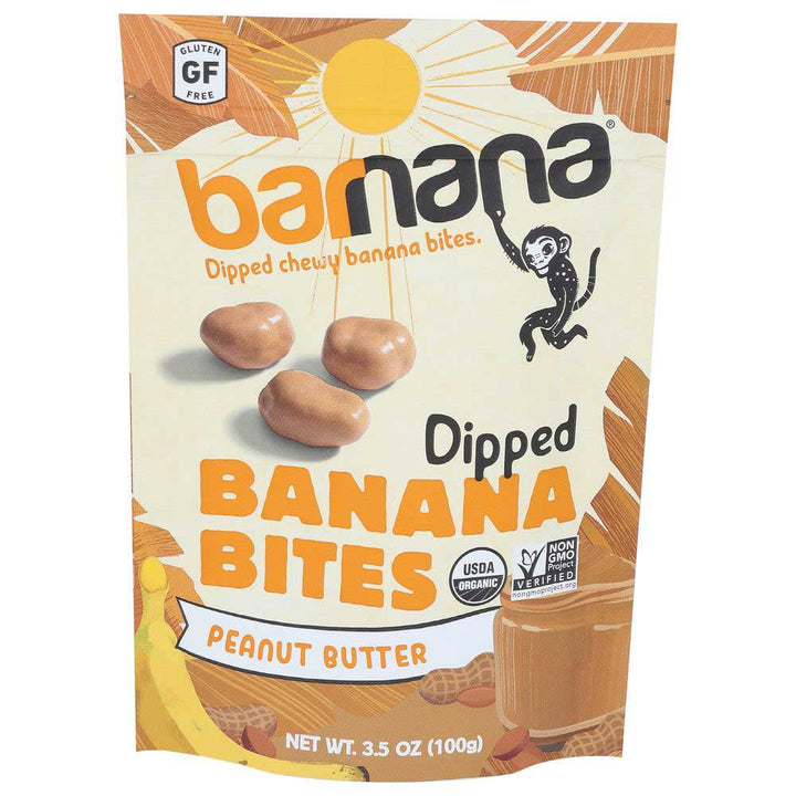 BARNANA - Peanut Butter Banana Bites Organic 3.5OZ ( Pack of 12)