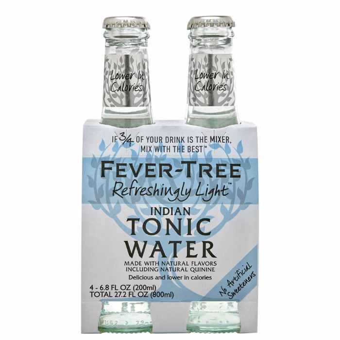 Fever Tree - Refreshingly Light Indian Tonic Water 4-Pack, 27.2 fl oz | Pack of 6