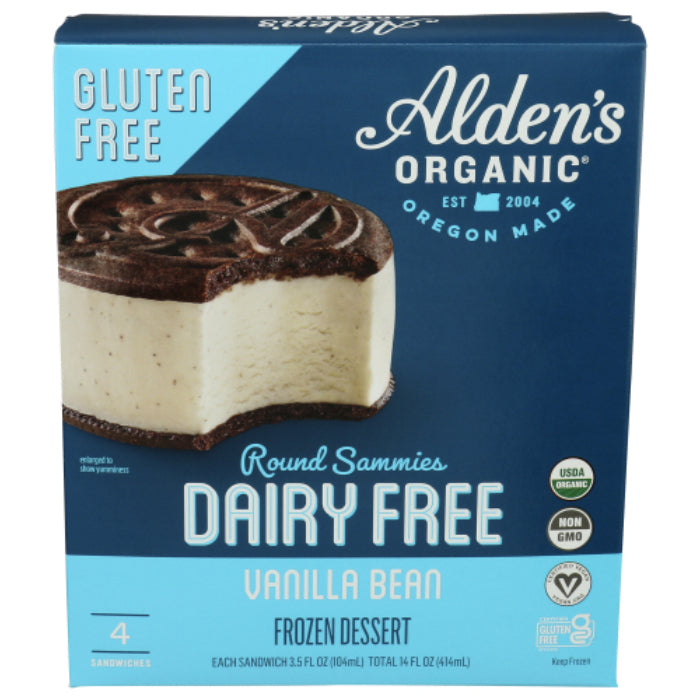 Aldens Organic - Dairy-Free Gluten-Free Vanilla Ice Cream Sammie 14 Oz