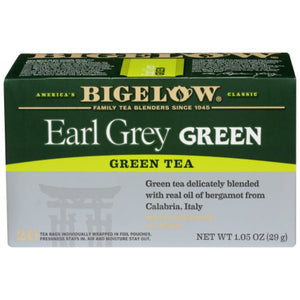 Bigelow - Green Earl Grey Tea, 20 Bags, 1.05 oz | Pack of 6