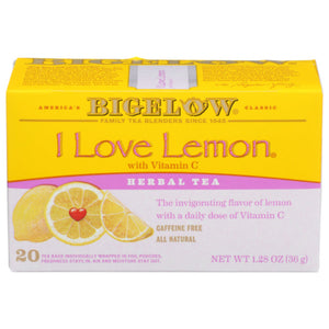 Bigelow - I Love Lemon Tea, 20 Bags, 1.28 oz | Pack of 6