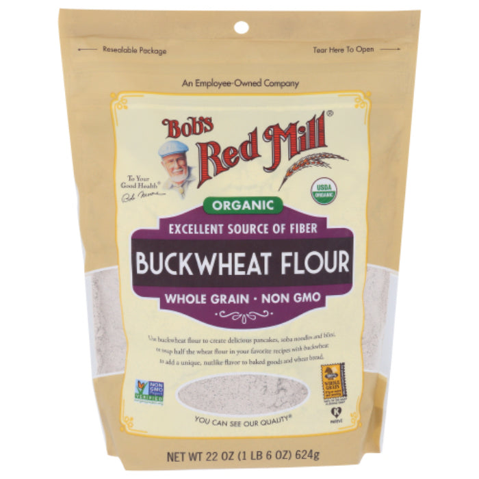 Bob's Red Mill - Flour, Buckwheat, Organic, 22 Oz | Pack of 4