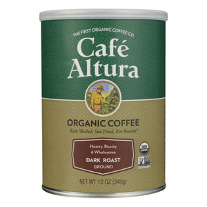 Cafe Altura - Organic Coffee Ground Dark Roast, 12 Oz | Pack of 6