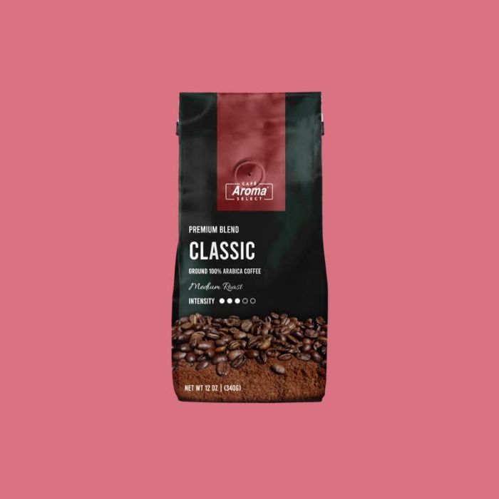 Cafe Aroma Select - Classic Ground Coffee, 12 Oz (Pack Of 12)