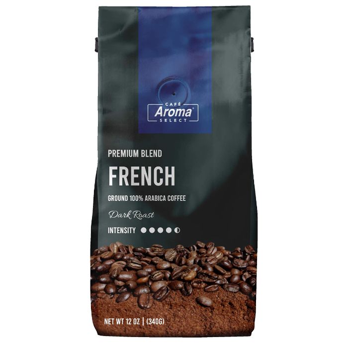 Cafe Aroma Select - French Roast Ground Coffee, 12 Oz (Pack Of 12)