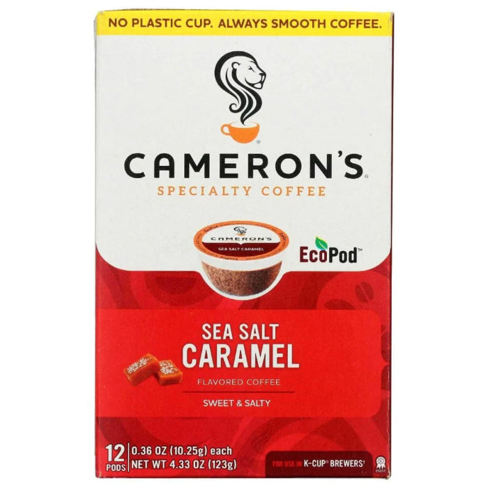 Camerons Coffee - Sea Salt Caramel Ground Coffee, 4.33 Oz | Pack of 6
