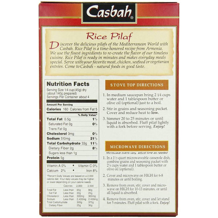 Casbah - Rice Pilaf Mix, 7 Oz (Pack Of 8)