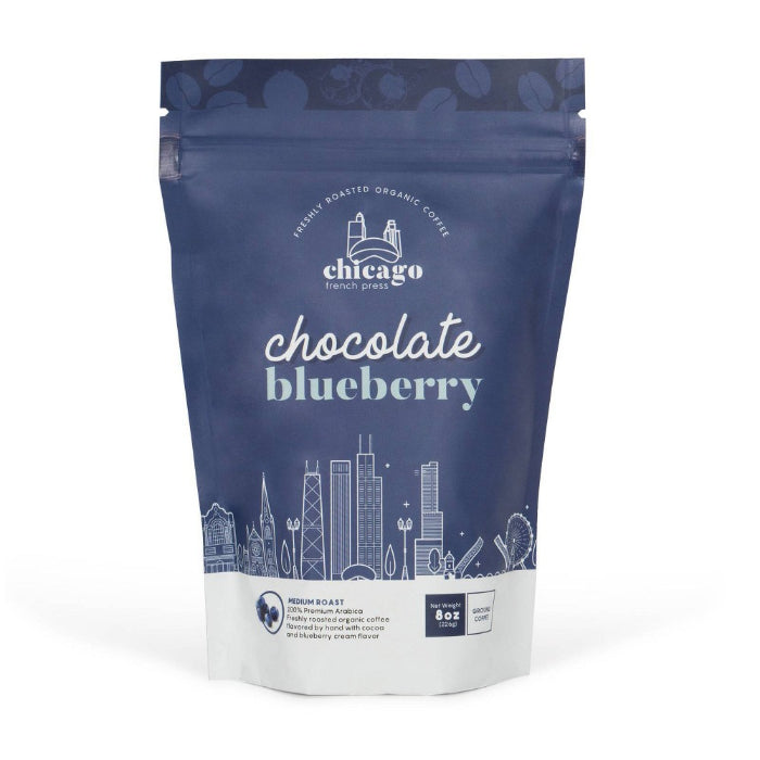 Chicago French Press - Chocolate Blueberry Coffee, 8 Oz | Pack of 5
