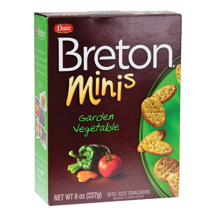 Dare - Breton Crackers Mini Garden Vegetable, 8 Oz | Pack of 12
