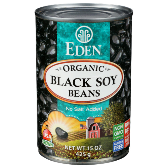 Eden Foods - Organic Black Soy Beans No Salt, 15 Oz | Pack of 1