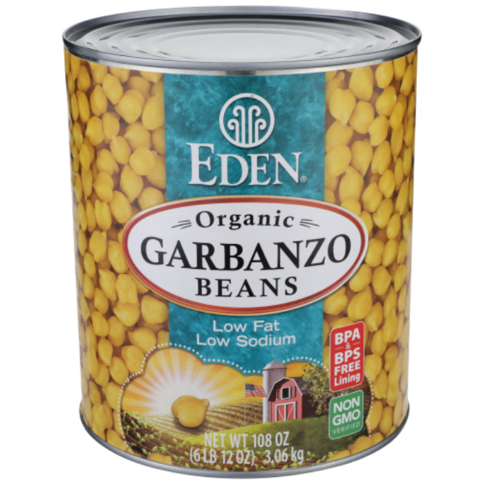 Eden Foods - Bean Can Garbanzo Organic, 108 Oz | Pack of 6