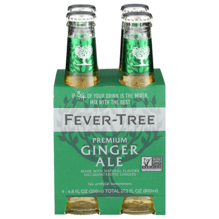 Fever Tree - Soda 4 Pack Ginger Ale, 27.2 fl oz | Pack of 6