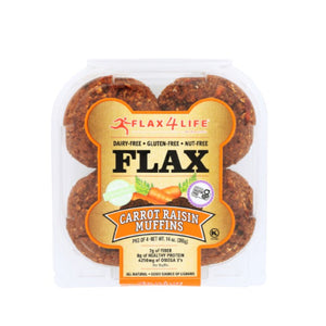 Flax4Life - Muffin Fz Carrot&Raisin, 14 Oz | Pack Of 6