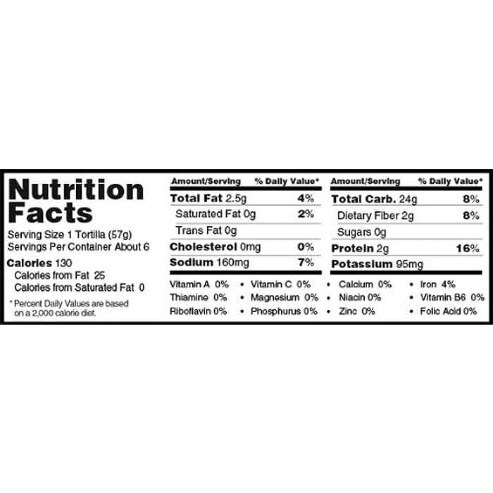 Food For Life - Tortilla Brown Rice, 12oz - back