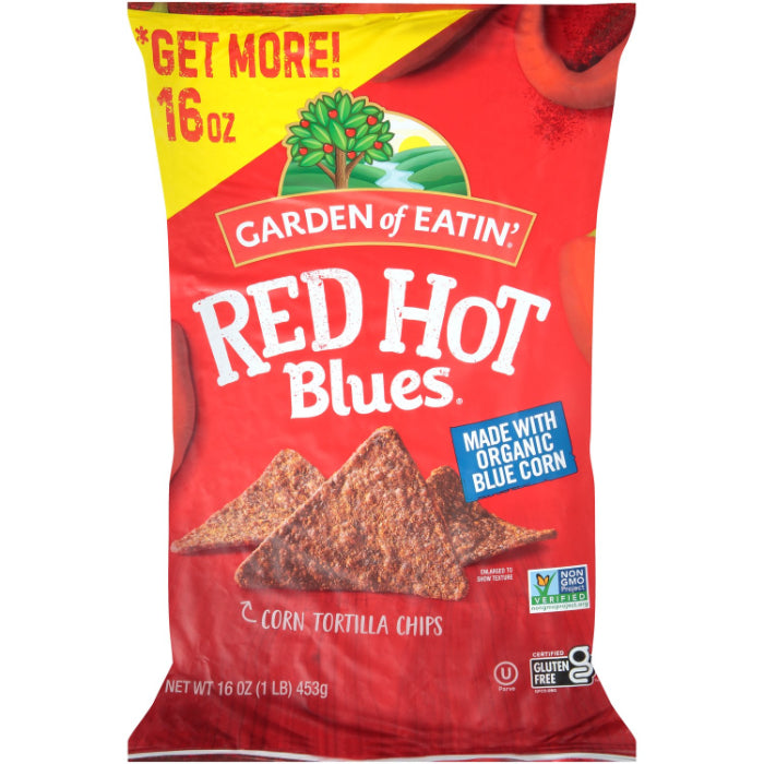 Garden of Eatin' - Red Hot Blue Corn Tortilla Chips, 16 oz | Pack of 12