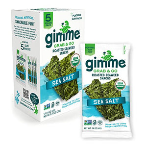 Gimme - Seaweed, Roasted Snack Sea Salt, 0.7 Oz | Pack of 6