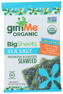 GIMME - Sea Salt Seaweed Snack Sheets 0.92OZ | Pack of 10