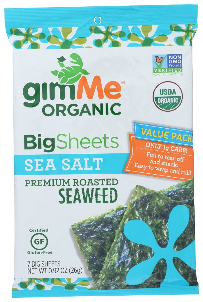 GIMME - Sea Salt Seaweed Snack Sheets 0.92OZ | Pack of 10