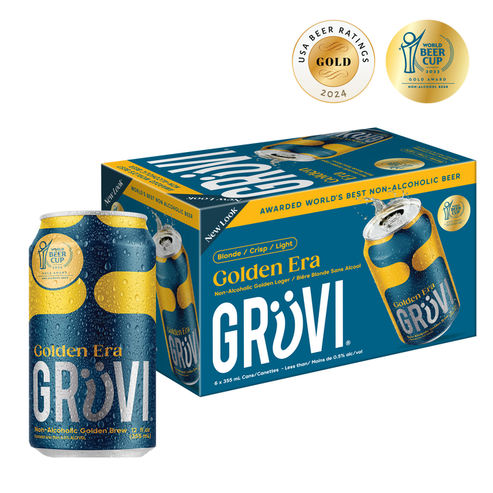 Grüvi - Non-Alcoholic Golden Lager, 6pk